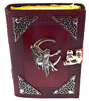 Fairy aged looking paper leather w/ latch 4 1/2" x 6 1/2" - Unlined