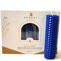 (set of 5) 4" Blue beeswax candles