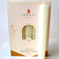 (set of 5) 8" White beeswax candles