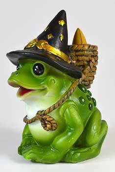6" Mystical Frog backflow incense burner