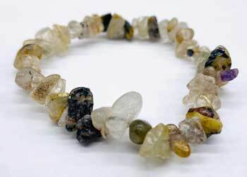 Quartz, Rutilated chip bracelet