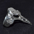 Raven Skull W Helm of Awe & Valknut ring size 8